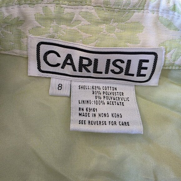 Carlisle Vintage Green Floral Jacquard Jacket Blazer Size 8 Button Front - Picture 2 of 15